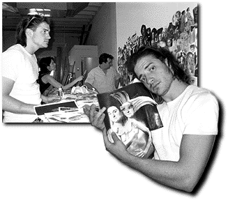 Brendan, Joanna, Jim and the wall collage