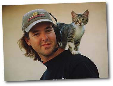 Jeff with a small friend on his shoulder